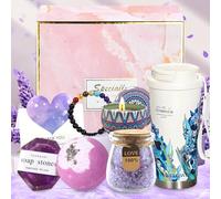 Cadeau pour femme pour anniversaire 30 40 50 60 70 ans - Lot de 8 pièces pour la Saint-Valentin, Noël - Idées pour maman, femme, amis, sœur, tante - Violet