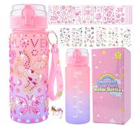 Cadeau pour fille de 5, 6, 7, 8, 9, 10, 11 ans, bricolage, licorne, cadeaux d'anniversaire pour filles de 4 à 12 ans, bouteilles d'eau scolaires avec autocollants diamant pailletés