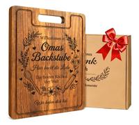 Cadeau pour grand-mère de petit-fils, planche à découper XXL en bois d'acacia avec gravure, boîte cadeau, cadeau de fête des mères, cadeau d'anniversaire et de Noël