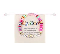 Cadeau pour grande sœur, bracelet pour petite sœur, cadeau d'anniversaire réglable pour filles, bracelets d'amitié, bijoux commémoratifs avec une carte accessoires pour Noël, festival