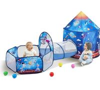 Cadeau pour jeunes enfants, garçons et filles, tente de jeu fusée bleue et tunnel pour enfants