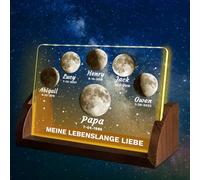Cadeau Pour La Fête Des Pères,Veilleuse Personnalisée Avec Phase De Lune,Phase De Lune Personnalisée Avec Le Nom De L'enfant Pour Papa,Grand-Père,Famille,Anniversaires Et Autres Occasions(Style X)