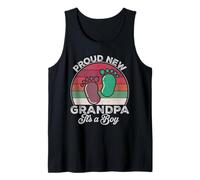Cadeau pour la première fois avec inscription « Proud New Grandpa It's A Boy Grandpa To Be » Débardeur