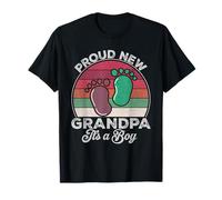 Cadeau pour la première fois avec inscription « Proud New Grandpa It's A Boy Grandpa To Be » T-Shirt