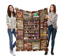 Cadeau pour Les Amateurs de Livres : Couverture en Flanelle, 127 x 152,4 cm - Parfait pour Les Clubs de Lecture et Les Fans de littéraire