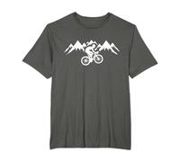 Cadeau pour les amateurs de VTT cyclisme T-Shirt cyclisme Homme Noir S Coupe classique Manche mi-longue Col En V Imprimée lettre Coton Léger