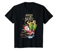 Cadeau pour Les Enfants Sapin De Noël Père Noël T-Shirt, Enfant, Noir, 2 Ans
