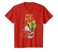 Cadeau pour Les Enfants Sapin De Noël Père Noël T-Shirt, Enfant, Rouge, 12 Ans