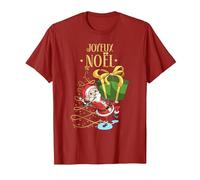 Cadeau pour Les Enfants Sapin De Noël Père Noël T-Shirt, Homme, Canneberge, S
