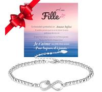 Cadeau pour ma fille - bracelet infinity - cadeau mère fille, Infinity - zircon bracelet en argent 925 perles