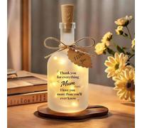 Cadeau pour maman - Bouteille lumineuse LED décorative - Cadeau d'anniversaire pour maman, fête des mères pour maman, belle-mère, belle-mère - Bouteille en verre lumineuse avec une carte vierge en