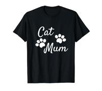 Cadeau pour Maman Qui Aime Les Chats, Empreintes de Pattes de Chat Mignonnes T-Shirt Graphique avec Valeur, Homme, Noir, M