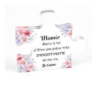 Cadeau pour Mamie, Puzzle Déco en Acrylique, Décoration avec Message | Idéal pour Anniversaire, Fête Des Mères ou Retraite, Cadeau Touchant pour Grand-Mère, Design Floral Élégant pour La Maison