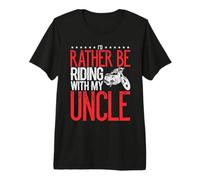Cadeau pour Motocycliste Rather Be Riding with My Uncle Biker T-Shirt Haut de Gamme