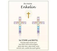 Cadeau pour nièce, fille, petite-fille, boucles d'oreilles en forme de croix colorées pour fille, pour anniversaire, Noël, confirmation, baptême, Or blanc