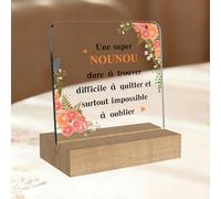 Cadeau pour Nounou Noel Cadeau Nounou Fin de Contrat Acrylique Décoration Cadeaux Remerciement Nounou Original Cadeaux Auxiliaire De Puériculture Assistante Maternelle Nourrice Puericultrice Crèche