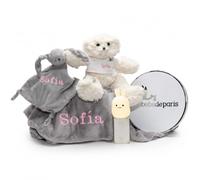 Cadeau pour nouveau-né | Couleur : multicolore | Doudou personnalisé et lampe de nuit | Fabriqué à la main en Espagne | Boîte cadeau de luxe | BebeDeParis