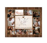 Cadeau pour Papa, Cadre Photos en Bois Personnalisé, Gravure de 2 à 6 Noms, Premier Cadeau de Fête des Pères pour Papa, Meilleur Cadeau pour Papa