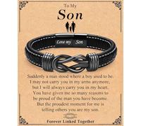 Cadeau pour papa, fils, grand-père, petit-fils, bracelet pour homme, adolescent, garçon, pour anniversaire, Noël, Saint-Valentin, fête des pères, cadeau pour homme et garçon, Cuir