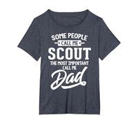 Cadeau pour Papa Scout Le Plus Important - Call Me Dad T-Shirt, Femme Grandes Tailles, Bleu Chiné, 2X