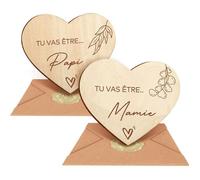 Cadeau pour Papi et Mamie - Annonce Grossesse, Naissance ou Baptême - Ensemble de 2 Pièces
