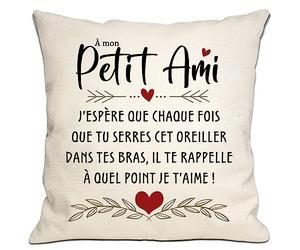 Cadeau pour petit ami J'espère qu'à chaque fois que tu serres ce coussin dans tes bras, il te rappelle à quel point je t'aime Housse de coussin Anniversaire Saint-Valentin Cadeau de Noël(petit ami)