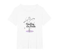 Cadeau pour Professeur de Danse sur Pointe T-Shirt, Femme Grandes Tailles, Blanc, 5X