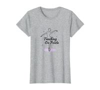 Cadeau pour Professeur de Danse sur Pointe T-Shirt, Femme, Gris Chiné, 3XL