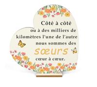 Cadeau pour Soeur Idee Cadeaux Fête des Mères pour Soeurs Collègue Amie Wooden Ornamente Amie Anniversaire Cadeaux Noel Merci Cadeau pour Meilleure Amie BFF Noël