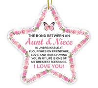 Cadeau pour tante de la part d'une nièce, d'une tante et d'une nièce, cadeau « I Love You Auntie », « The Bond Between Aunt and Niece » en acrylique en forme d'étoile