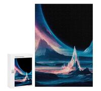 Cadeau Puzzle du Nouvel an - Celestial Ice Peaks, Jeu D’Assemblage en Bois, 300 PCS; pour Partager Un Moment Autour De La Table
