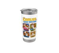 Cadeau quotidien amusant pour chien cavalier Gobelet isotherme en acier inoxydable double paroi