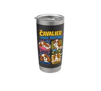 Cadeau quotidien amusant pour chien cavalier Gobelet isotherme en acier inoxydable double paroi