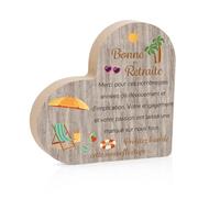 Cadeau Retraite Collegue de Travail, Décoration Planche en Bois en Forme de Coeur Balancier, Idée Cadeau Retraite Original Cadeaux Départ Collègue Cadeaux Collegue de Travail Depart Collègue