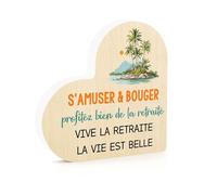 Cadeau Retraite Décoration Bois Idee Cadeau Retraite Femme pour Collègue de Travail Humour Homme Original Cadeaux Bureau Collegue Humoristique Noel Secret Santa