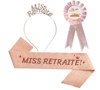 Cadeau Retraite Echarpe Retraite Femme Rose Miss Retraite Badge Retraite
