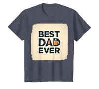 Cadeau rétro « Best Dad Ever Daddy » pour la fête des pères T-Shirt, Enfant, Bleu Chiné, 10 Ans