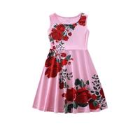 Cadeau Robe Ete Enfant Fille Robe de Princesse Robes Soiree pour La Fête Anniversaire Loisirs de Fête Pas Cher Swing Robe Filles Chic et Elegant Léger Fluide Robes Mariage Ceremonie 3-8 Ans