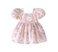 Cadeau Robe Fille Ete Robe Princesse pour Enfants Robes d'été à Col Rond Dress de fête de Mariage Vêtements Décontractés Robes de Première Communion Anniversaire Fête Photographie 1-11 ans