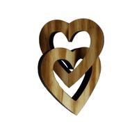 Cadeau romantique en forme de cœur pour elle, cœurs connectés en bois d'olivier robuste fait à la main pour couple, épouse, mari (style 2)