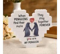 Cadeau romantique pingouin pour les couples - « Ich Liebe Dich » - Cadeau d'amour symbolique pour la Saint-Valentin, un anniversaire de mariage, un mariage pour hommes et femmes - Ornements en forme