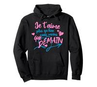 Cadeau Saint Valentin Couple Je T'Aime plus qu'Hier - Mignon Sweat à Capuche