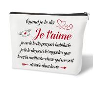 Cadeau Saint Valentin Femme, Cadeau Copine Amoureux Maquillage Pochette Couple Cosmétique Sacs Valentine Anniversaire Noel Paques Cadeaux Original Idee Femme