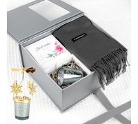 Cadeau Saint Valentin Femme, Coffret Cadeau Bougies Parfumées avec Bougeoir Rotatif et Echarpe Cachemire, Idee Cadeau Saint Valentin Anniversaire Femme Homme Original Utile