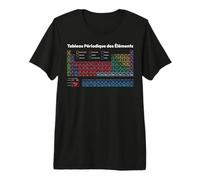 Cadeau Science Mémo Table Périodique des Éléments Chimiques T-Shirt Haut de Gamme