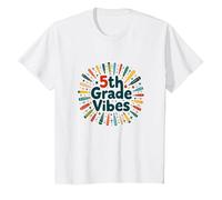 Cadeau Scolaire First Day of Cinquième année 5e année T-Shirt, Enfant, Blanc, 10 Ans