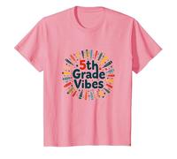 Cadeau Scolaire First Day of Cinquième année 5e année T-Shirt, Enfant, Rose, 3 Ans