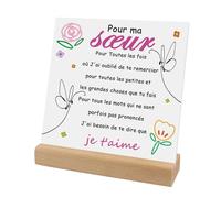 Cadeau Soeur, Cadeau Belle Soeur, Cadeau Pour Soeur, Cadeau Pour Ma Soeur, Cadeau Pour Sa Soeur, Idee Cadeau Soeur, Idée Cadeau Soeur, Cadeau Soeur Noel, Plaque Acrylique Carrée Imprimée