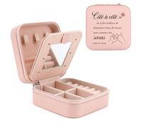 Cadeau Soeur,Idée Cadeau Pour Soeur De Coeur Anniversaire Fete Des Meres Meilleure Amie Idee Cadeaux Saint Valentin Merci Noel Noël Personnalisé Boite a Bijoux Voyage Femme,Boîte à Bijoux Fille