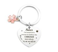 Cadeau Soeur Noel Porte Clef Cadeaux Pour Soeur Anniversaire Cadeau Sœur Noel Anniversaire Saint Valentin Secret Santa Fête Des Mères Cadeaux Amitié Femme Meilleure Amie Sœur Porte-Clés